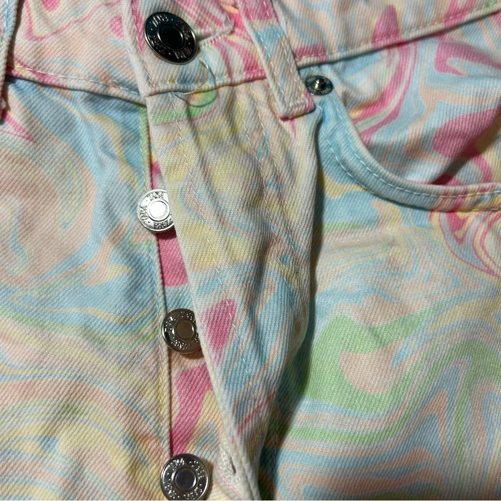 Zara Pastel Tie-Dye Jean Shorts size 30